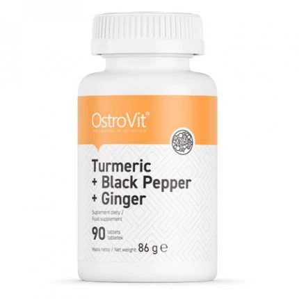 OstroVit Turmeric+Black Pepper+Ginger - 90tabl. Kurkumina czarny pieprz imbir