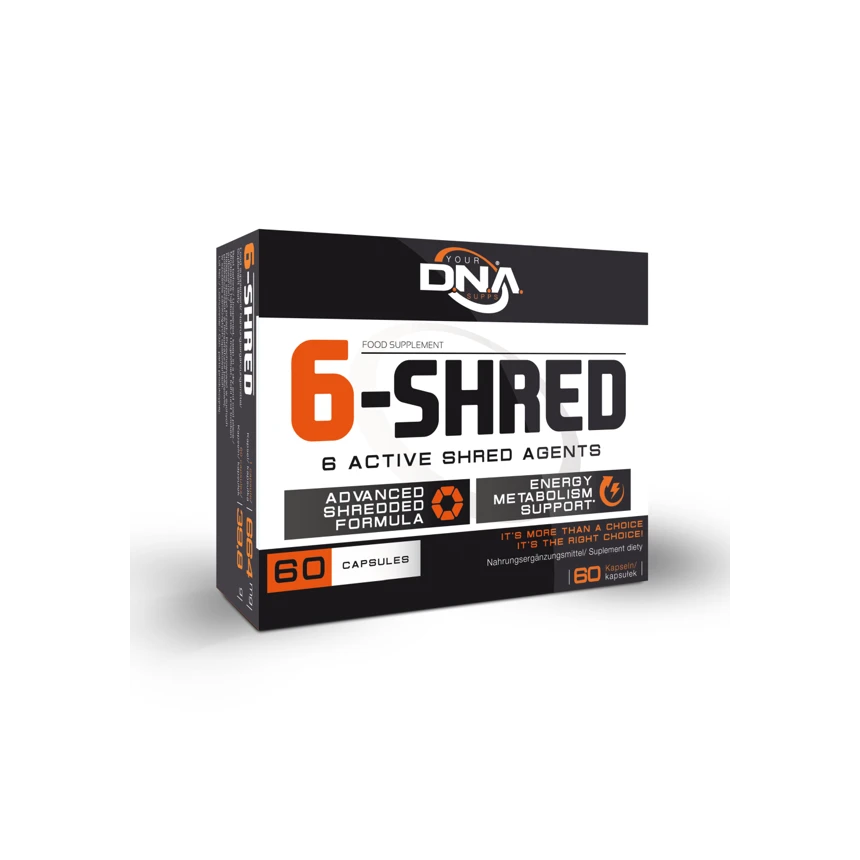 DNA 6-SHRED - 60kaps. Redukcja, Spalacz tłuszczu