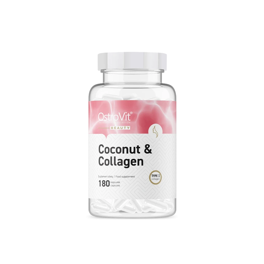 OstroVit Coconut & Collagen 180kaps. Kolagen Olej MCT z Kokosa Stawy Kości