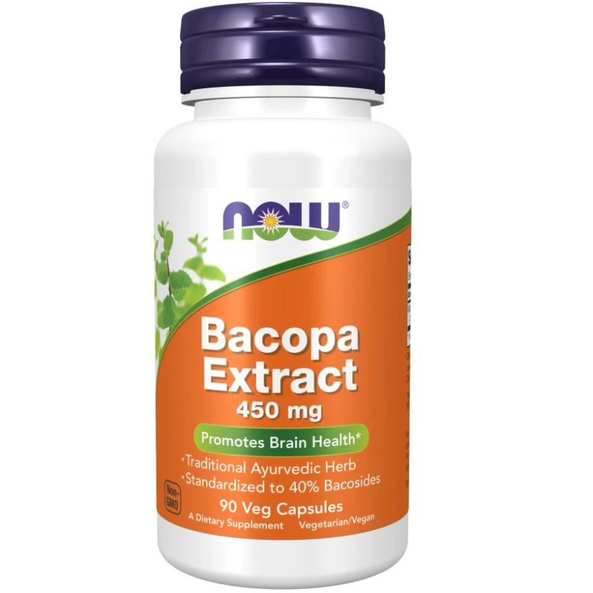 NOW Foods Bacopa Extract 450mg  90vkaps. Pamięć Koncentracja