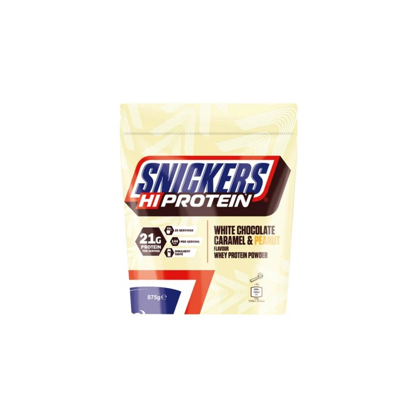 Snickers Hi-Protein Whey Protein Powder 875g - White Chocolate Caramel & Peanut