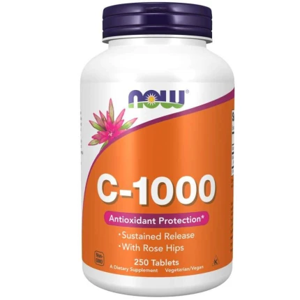 Now Vitamin C 1000 with rose hips 250 tab. z Dziką Różą + Bioflawonoidy