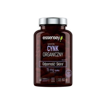 Essensey Cynk Organiczny 15mg 120kaps. Zinc