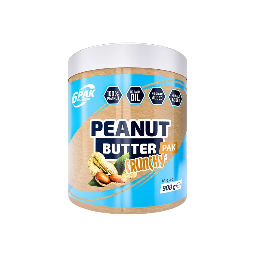 6PAK Peanut Butter Crunch 908g Masło orzechowe z kawałkami orzechów
