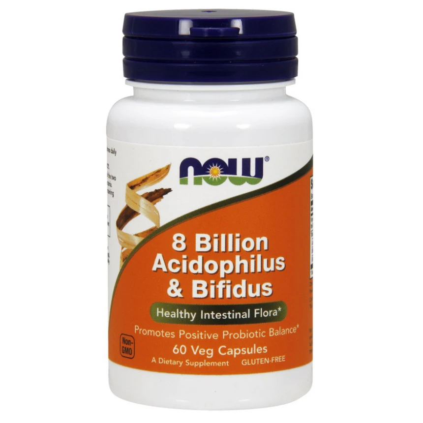 NOW Acidophilus & Bifidus 8 Bilion 60 vkaps. Probiotic Probiotyk