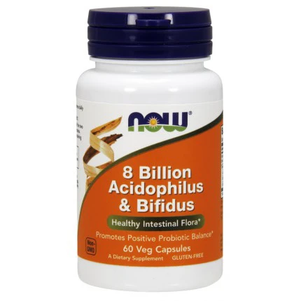 NOW Acidophilus & Bifidus 8 Bilion 60 vkaps. Probiotic Probiotyk