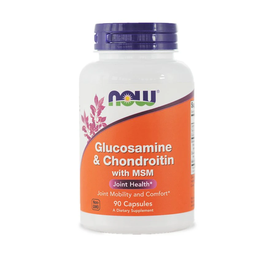 NOW Foods Glucosamine & Chondroitin with MSM 90vcaps. Glukozamina, Chondroityna, Ochorna stawów