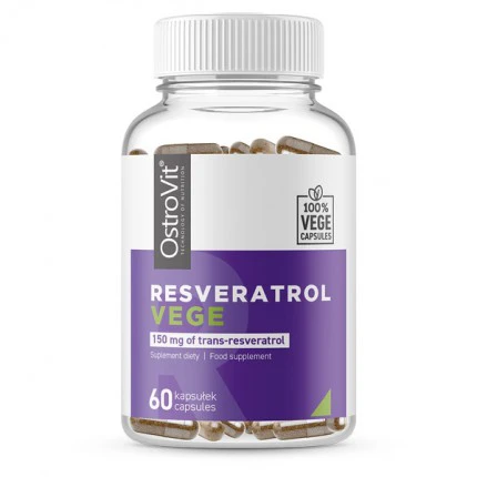 OstroVit Resveratrol 150mg Vege - 60vkaps. Resweratrol Antyoksydant