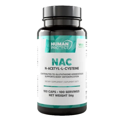 Human Protect NAC 200mg 100vkaps. N-acetyl L-cysteiny