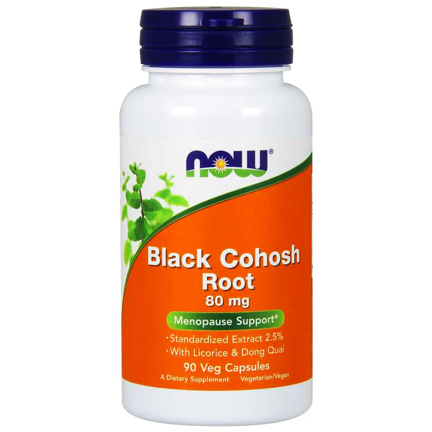 NOW Foods Black Cohosh Root 80mg 90vcaps. Menopauza Pluskwica Groniasta