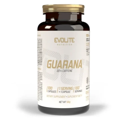 Evolite Guarana 22% Caffeine 455mg  100kaps. Kofeina