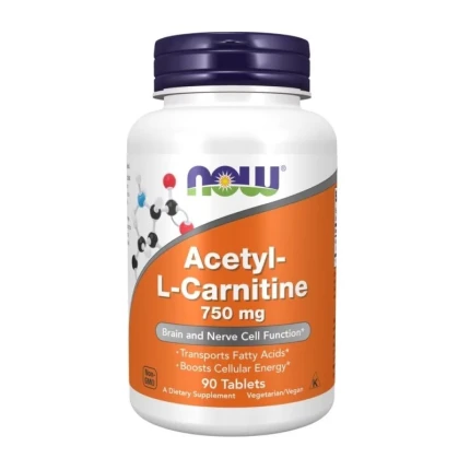 Now Foods Acetyl L-Carnitine 750mg 90tab. L-Karnityna Zdrowie Serca i Układu Krążenia