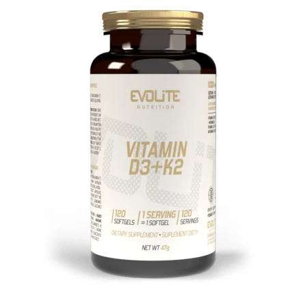 Evolite Vitamin D3 + K2 120softgels. Witamina D3 K2