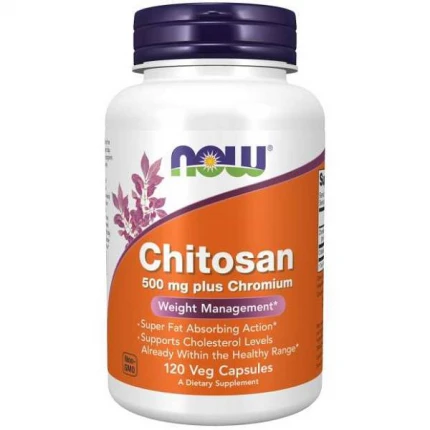 NOW Foods Chitosan 500mg Plus Chromium 120vkaps.  Chrom Odchudzanie Spalacz