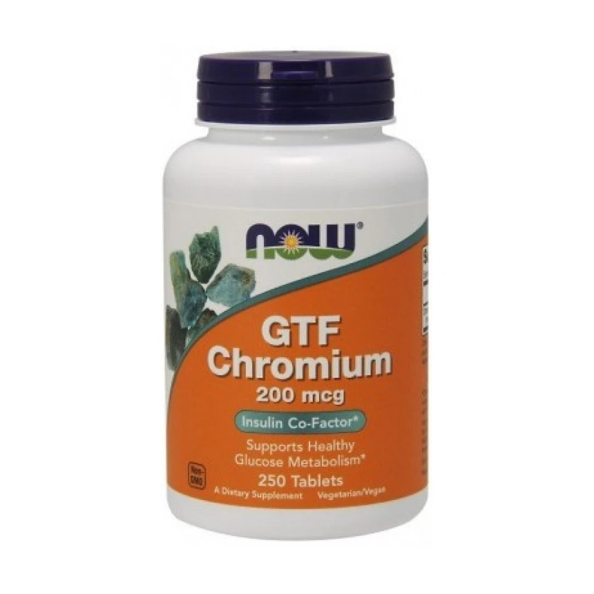 NOW Foods GTF Chromium 200mcg 250tab. Chrom Antyoksydant