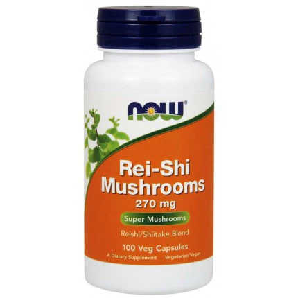 NOW Foods Rei-Shi Mushrooms 270mg 100vkaps. Odporność Wątrąba