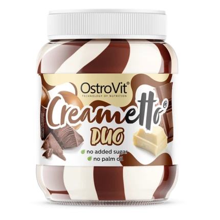 OstroVit Creametto 350g - DUO Krem Mleczno-Orzechowy Bez Cukru