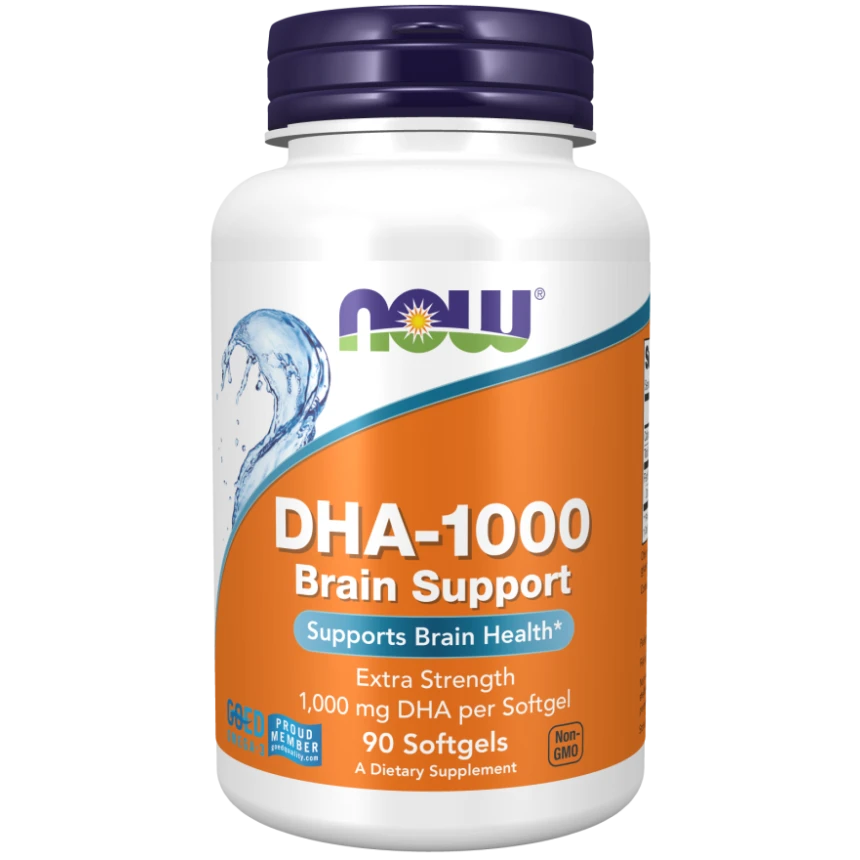 NOW Foods DHA-1000 Fish Oil Brain Support 90softgels Kwas dokozaheksaenowy