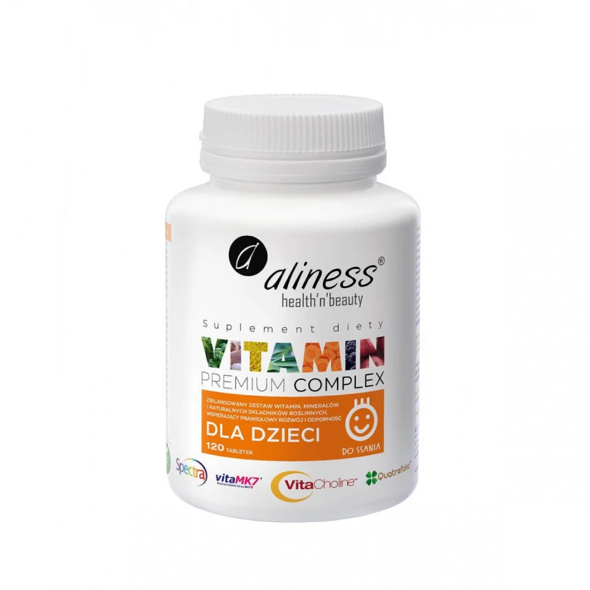Aliness Vitamin Premium  Complex dla dzieci 120tab. do ssania Kompleks Witamin
