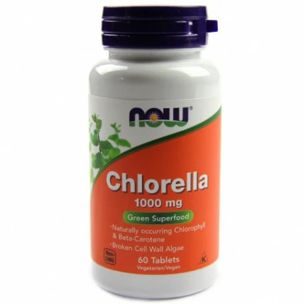 NOW Foods Chlorella 1000mg 60tab. Chlorofili