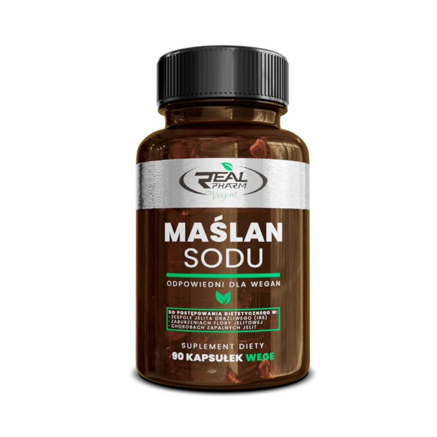 Real Pharm Maślan Sodu 600mg 90vkaps. Kwas Masłowy Wsparcie Jelit