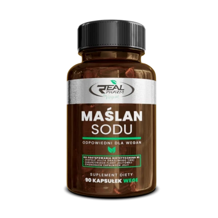 Real Pharm Maślan Sodu 600mg 90vkaps. Kwas Masłowy Wsparcie Jelit