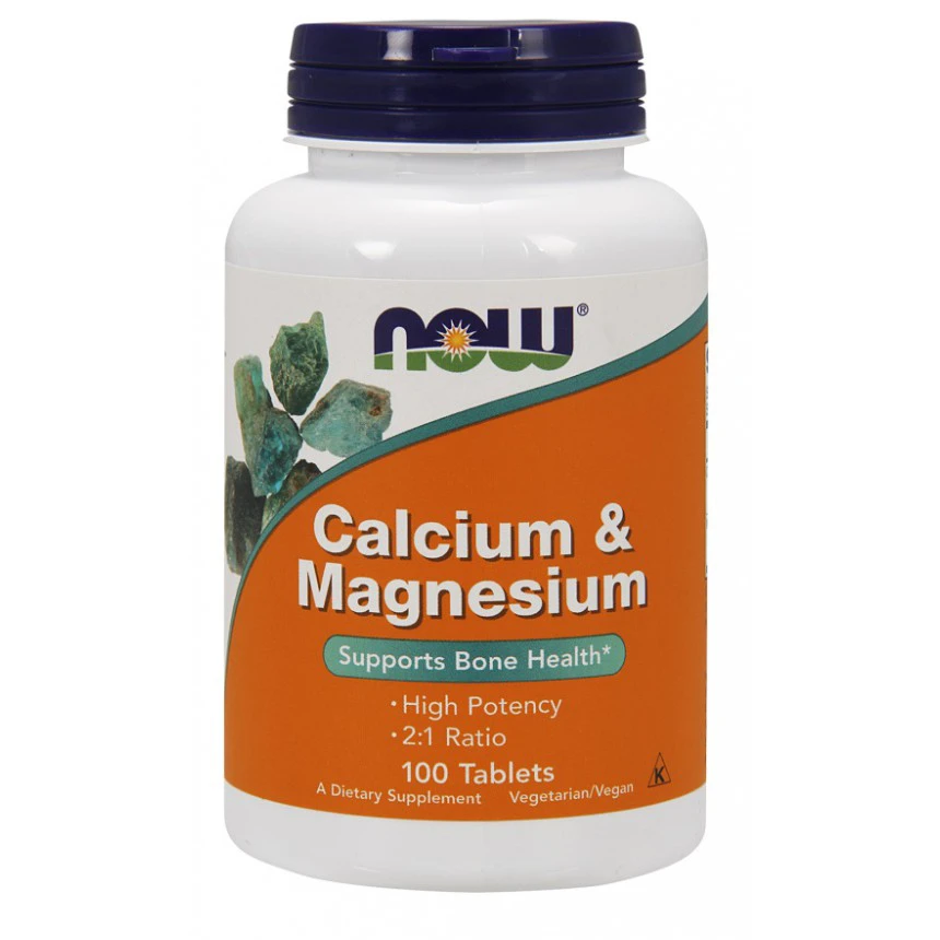 NOW Foods Calcium and Magnesium 100tab. Magnez i Wapno