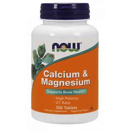 NOW Foods Calcium and Magnesium 100tab. Magnez i Wapno