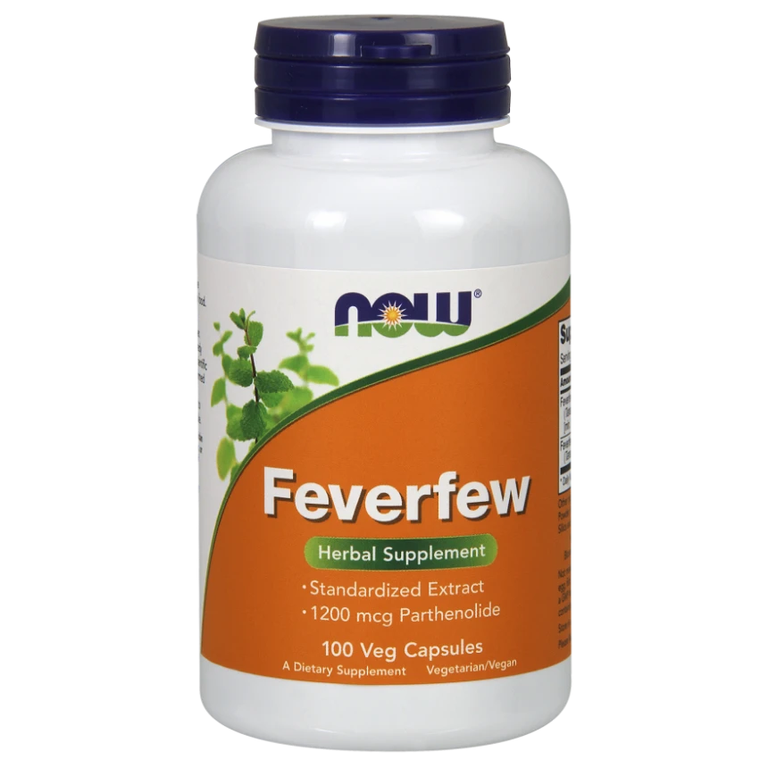 NOW Foods Feverfew 400mg 100vkaps. Migrena Ból Głowy