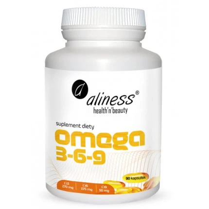 Aliness Omega 3-6-9 270/225/50mg - 90kaps. Kwasy Tłuszczowe ALA DHA EPA