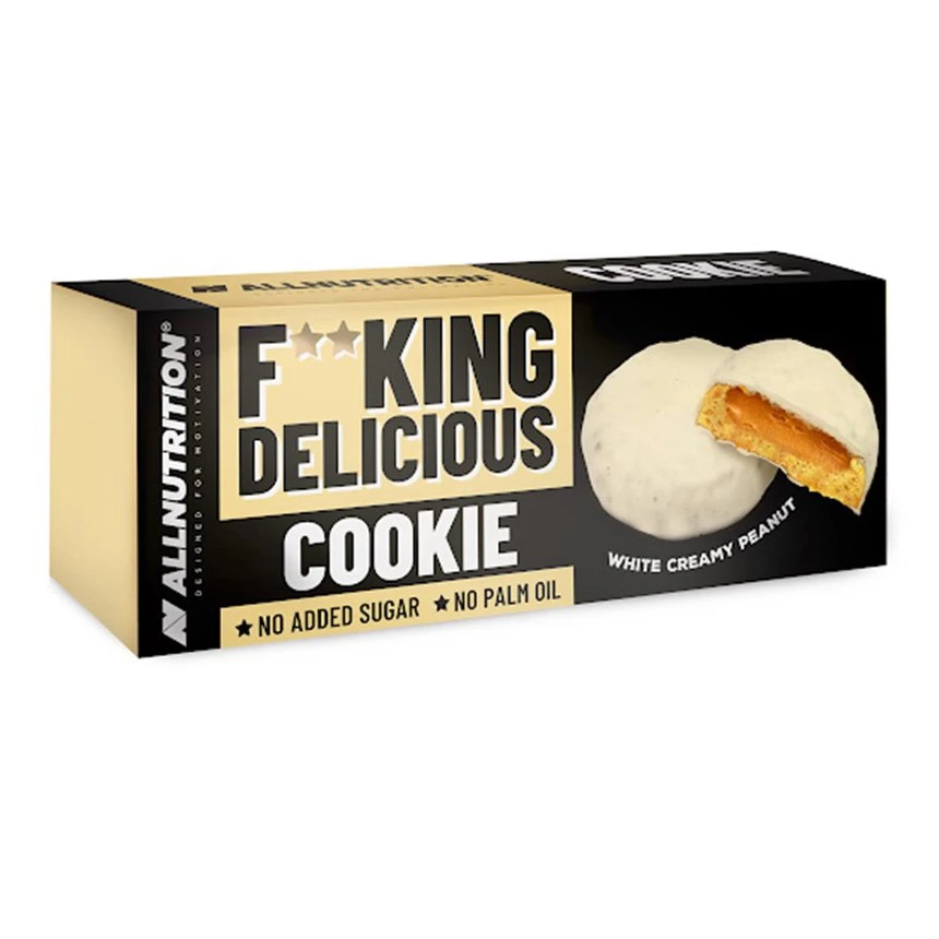 AllNutrition Ciastka FitKing Fucking Delicious Cookie 128g - White Cream Peanut - Biała Czekolada Masło Orzechowe
