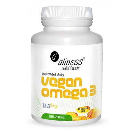 Aliness Vegan Omega 3 DHA 250mg 60kaps. Kwasy Tłuszcze