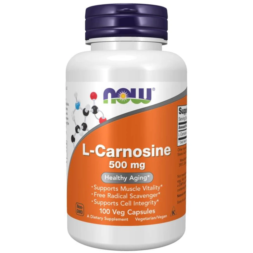 Now Foods L-Carnosine 500mg 100vkaps. L-karnozyna