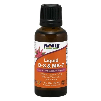 Now Foods Vitamin D3 & K2 MK-7 Liquid 30ml. Wiatamina D3 K2 MK-7