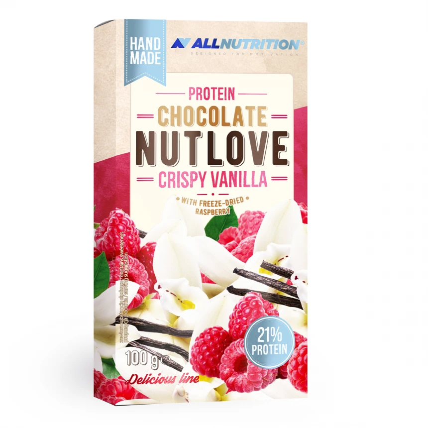 AllNutrition Protein Chocolate NUTLOVE CRISPY VANILLA - 100g Czekolada Białkowa bez Cukru