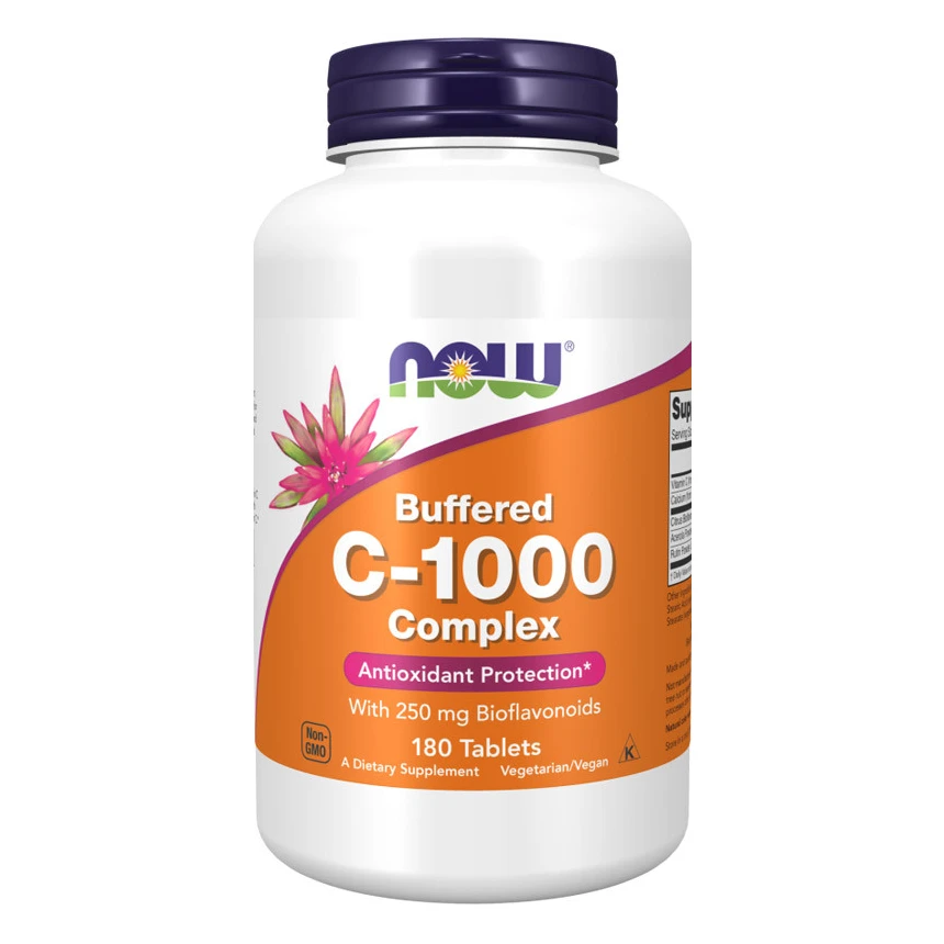 NOW Vitamin C-1000 Complex Buffered 180tabs. Witamina C Buforowana
