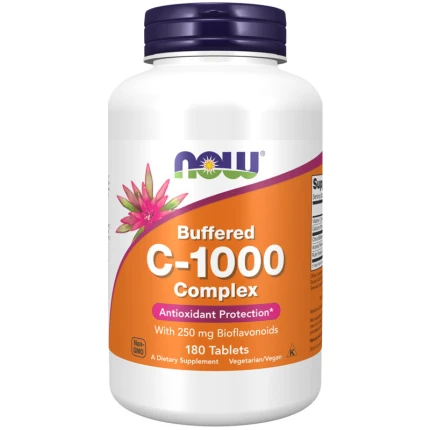 NOW Vitamin C-1000 Complex Buffered 180tabs. Witamina C Buforowana