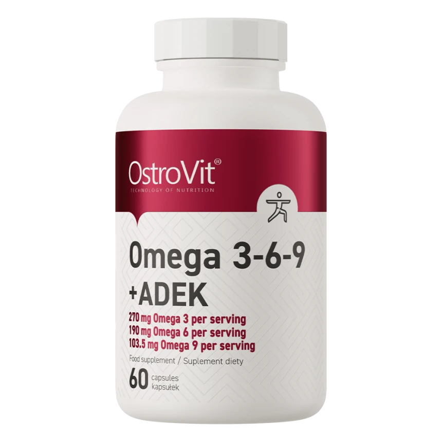 OstroVit Omega 3-6-9 + ADEK 60kaps. Kwasy tłuszczowe Roślinne