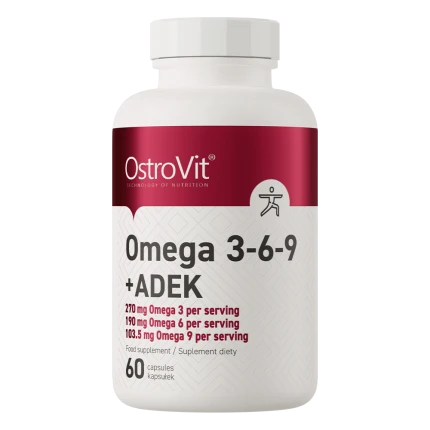 OstroVit Omega 3-6-9 + ADEK 60kaps. Kwasy tłuszczowe Roślinne