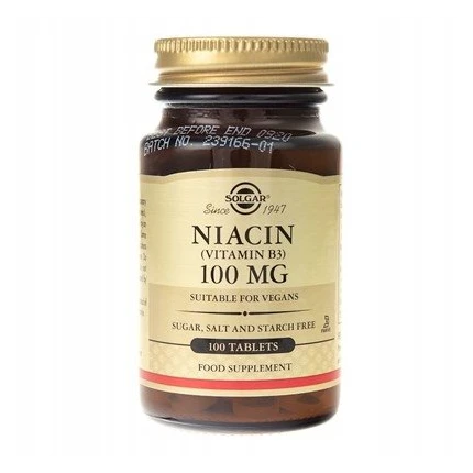 Solgar Niacin Vitamin B3 100mg 100tab. Niacyna Witamina B3