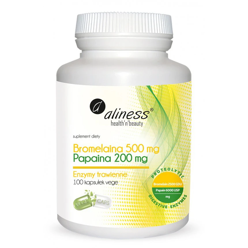 Aliness Bromelaina 500mg Papaina 200mg 100vkaps.